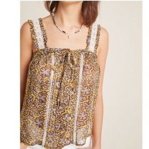 Anthropologie Floral Tank Top